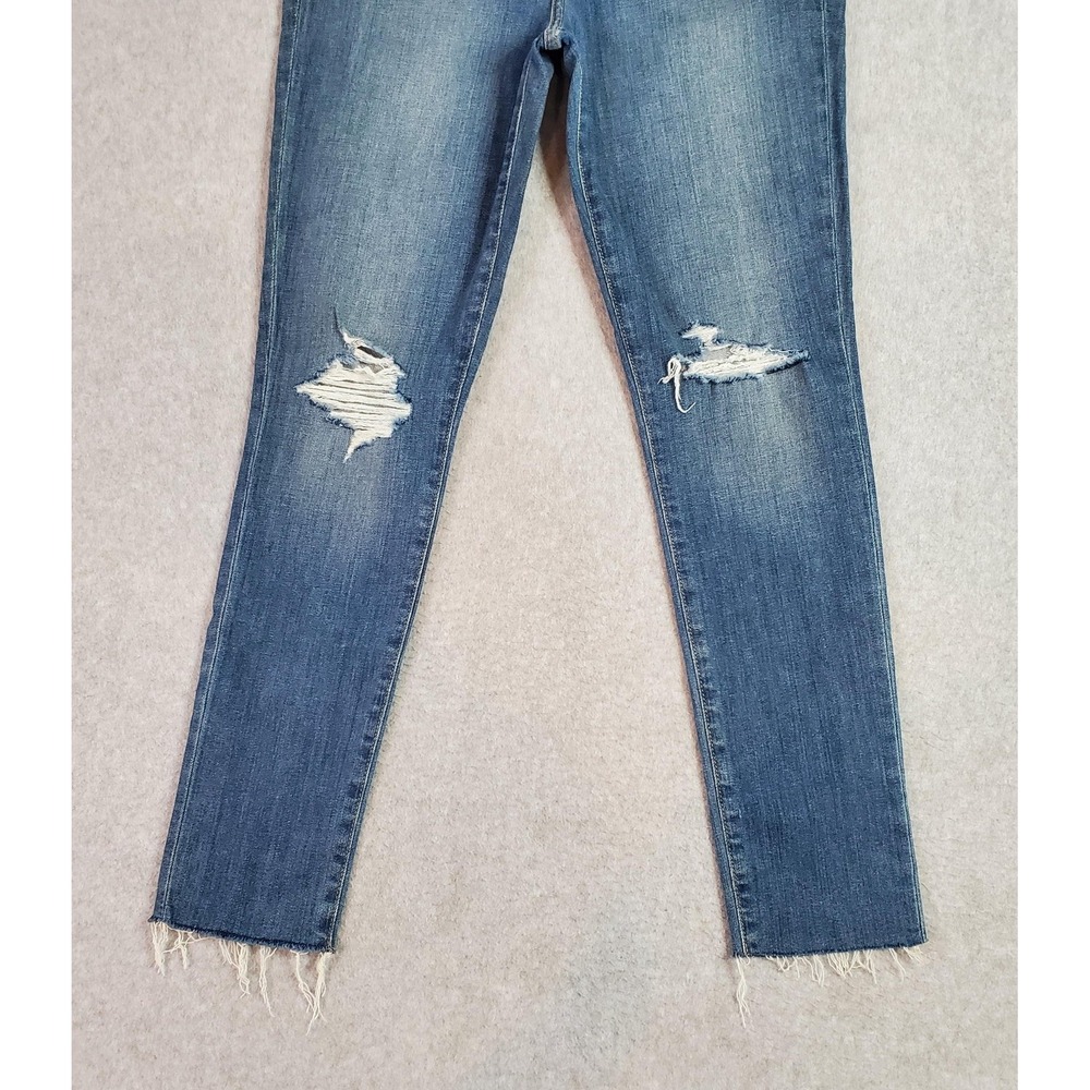 Joe's Jeans Womens 29 Blue High Rise Skinny Ankle Distressed Raw Hem Stretch - Picture 4 of 14